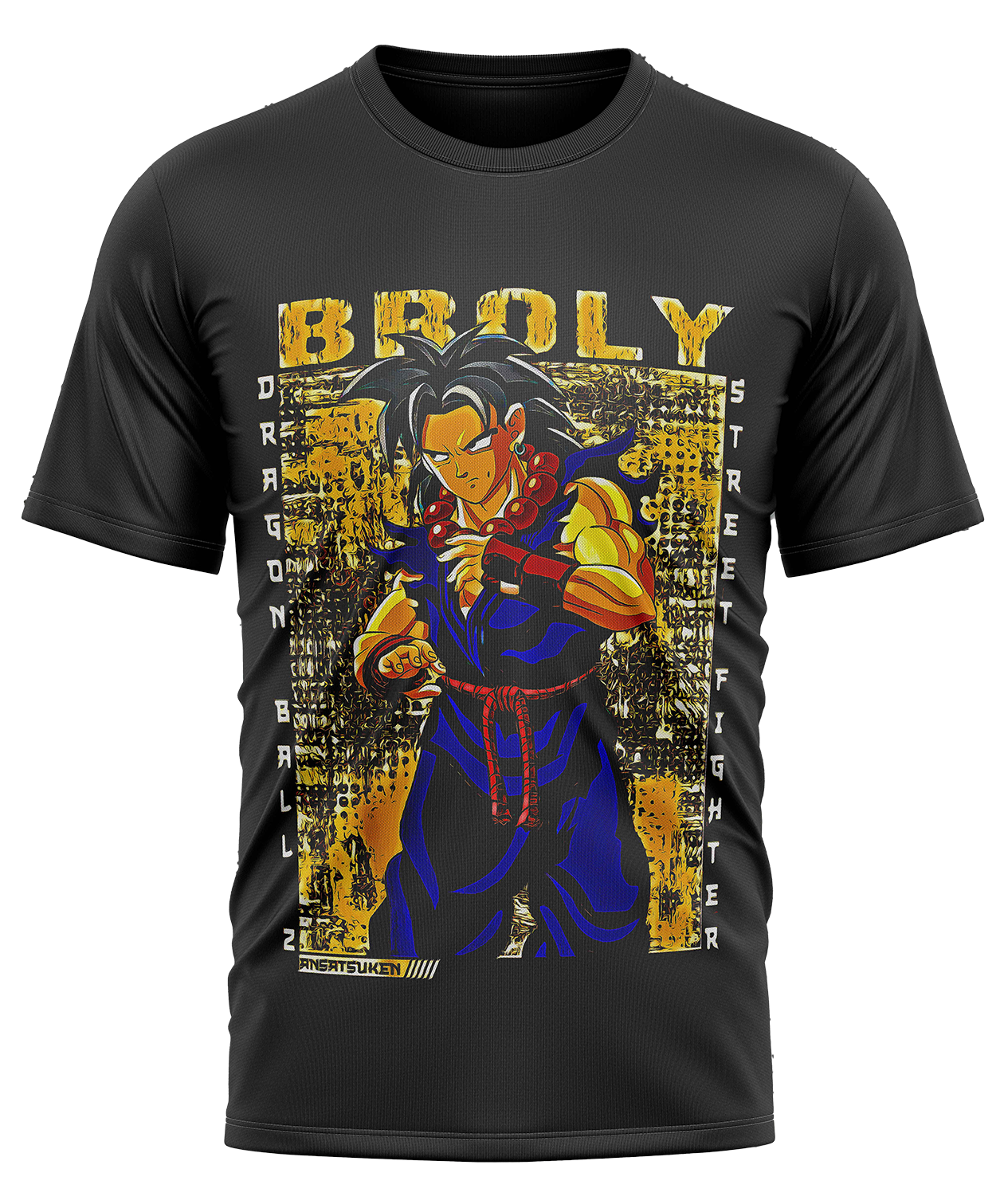 POLO MANGA CORTA UNISEX NEGRO ANIME CLUBDESIGN DRAGON BALL ST BROLY - 1