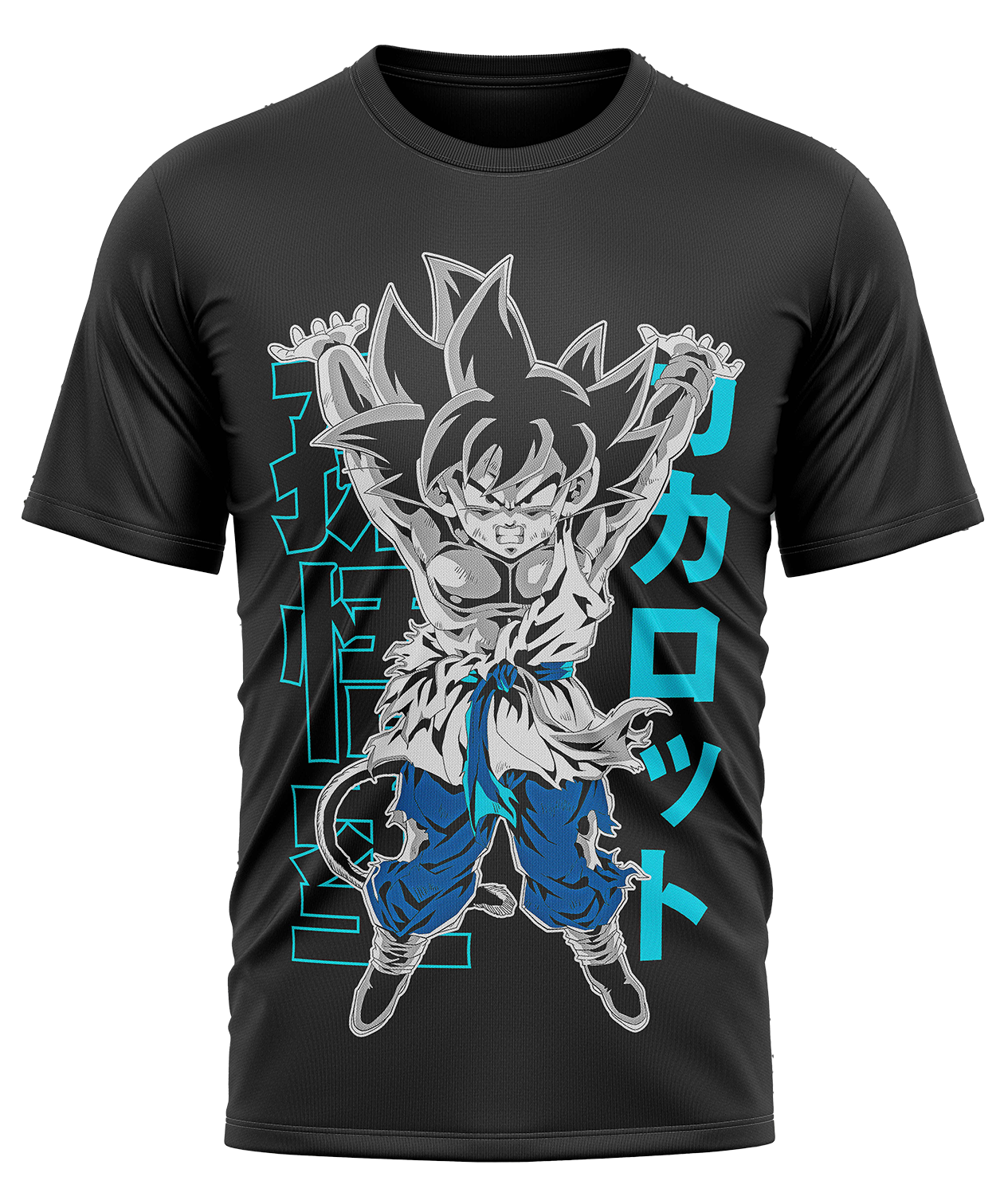 POLO MANGA CORTA UNISEX NEGRO ANIME CLUBDESIGN DRAGON BALL GOKU - 1
