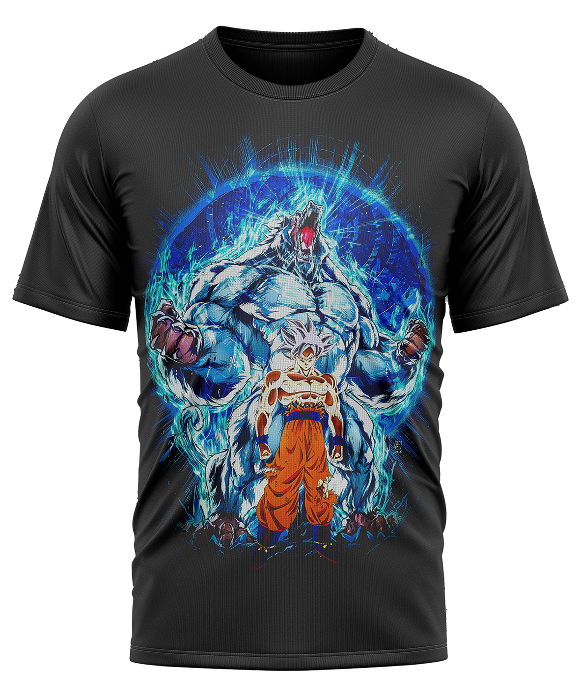 POLO MANGA CORTA UNISEX NEGRO ANIME CLUBDESIGN DRAGON BALL GOKU - 1