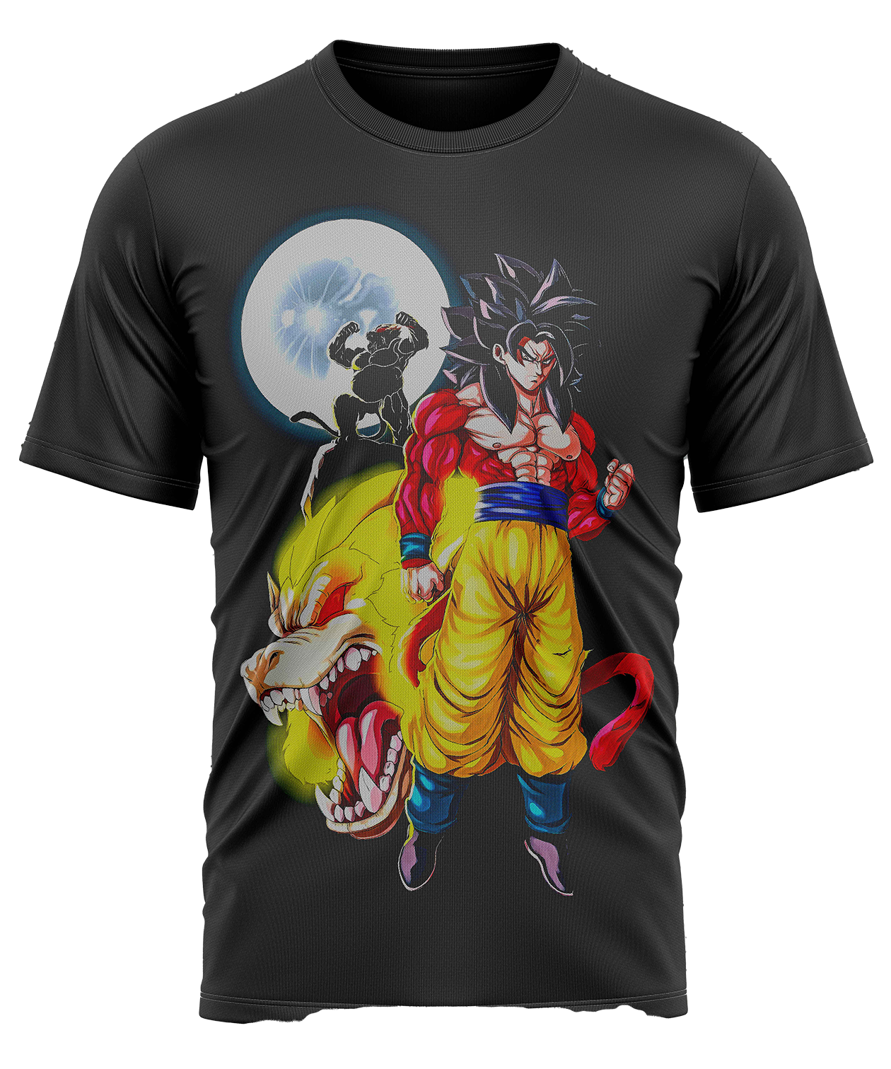 POLO MANGA CORTA UNISEX NEGRO ANIME CLUBDESIGN DRAGON BALL GOKU SSJ8 - 1