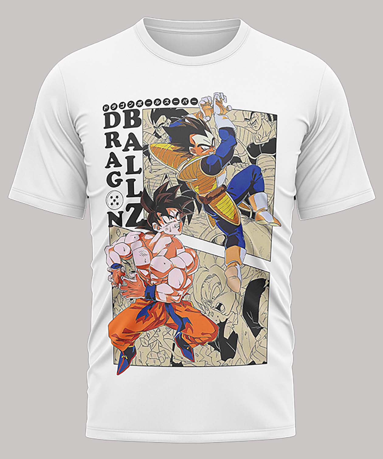 POLO MANGA CORTA UNISEX BLANCO ANIME CLUBDESIGN DRAGON BALL GOKU VEGETA - 1