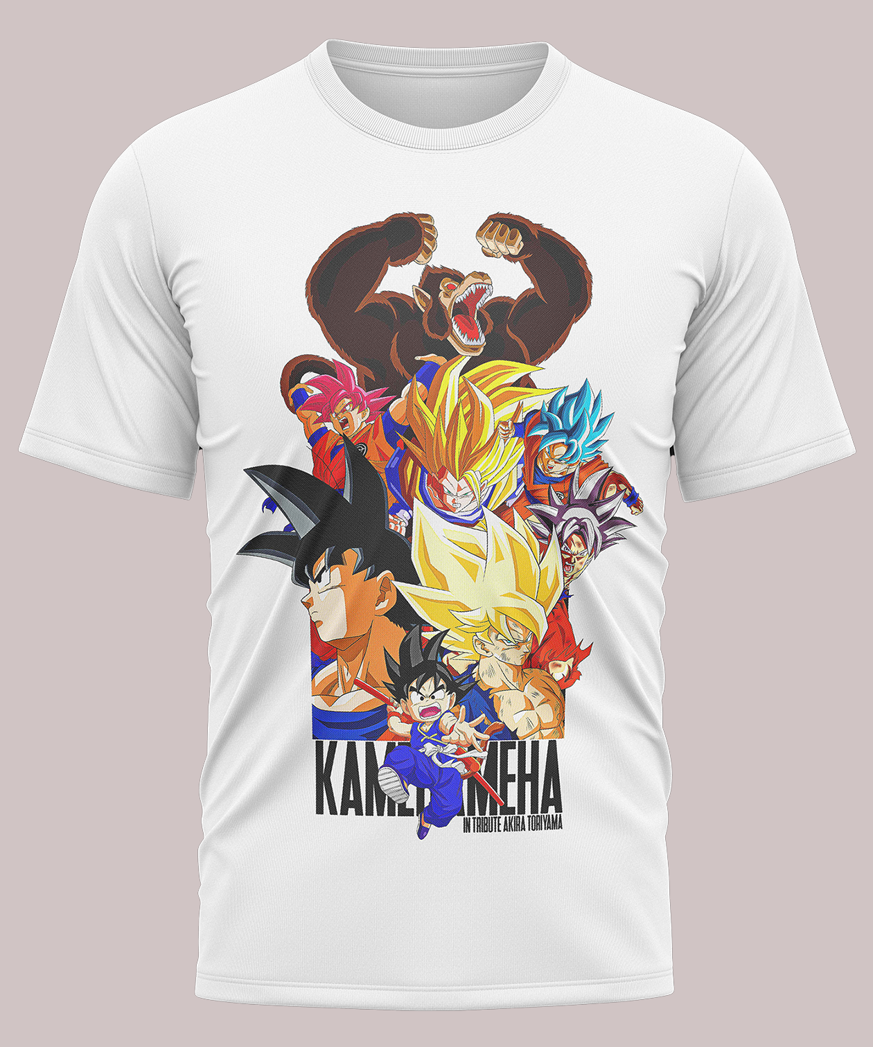 POLO MANGA CORTA UNISEX BLANCO ANIME CLUBDESIGN DRAGON BALL GOKU - 1