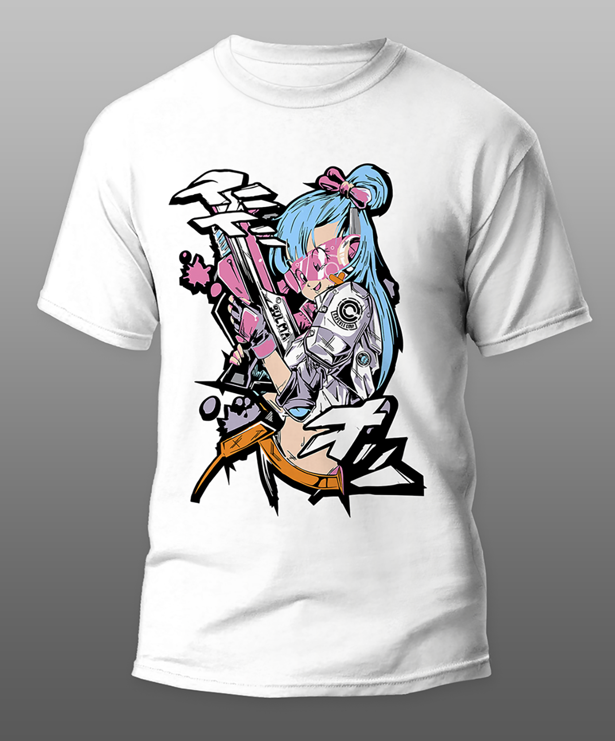 POLO MANGA CORTA UNISEX BLANCO ANIME CLUBDESIGN DRAGON BALL BULMA - 1