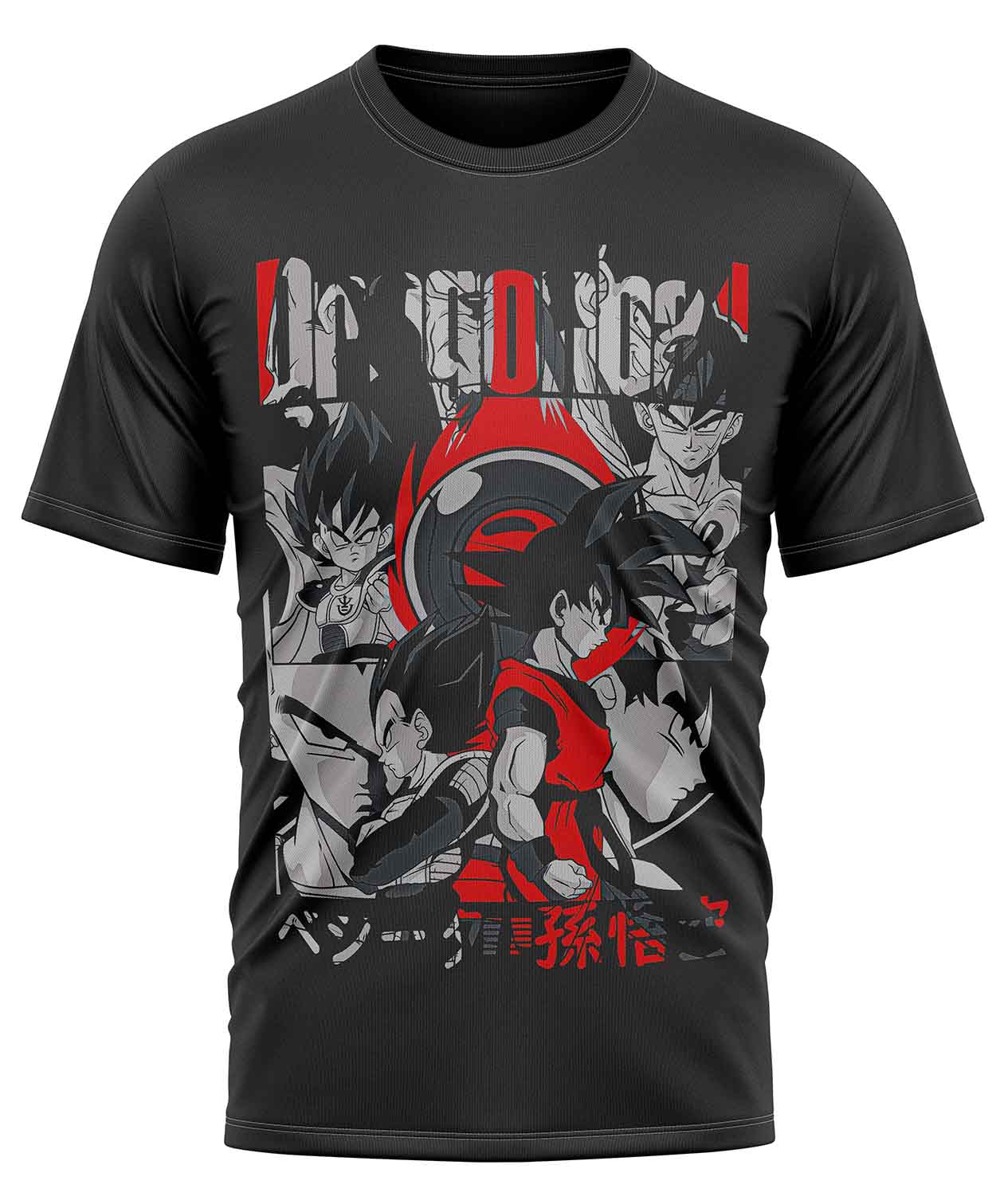 POLO MANGA CORTA UNISEX NEGRO ANIME CLUBDESIGN DRAGON BALL GOKU VEGETA - 1