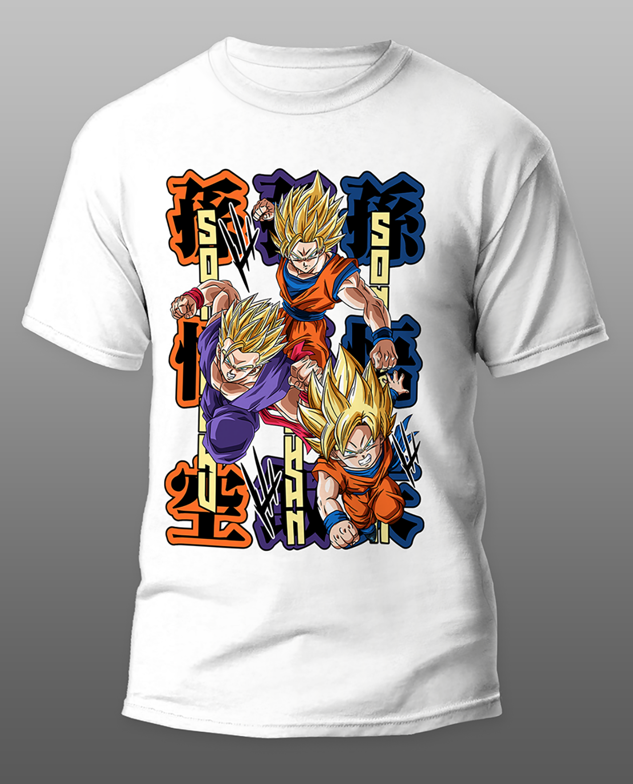POLO MANGA CORTA UNISEX BLANCO ANIME CLUBDESIGN DRAGON BALL GOKU GOHAN VEGETA - 1