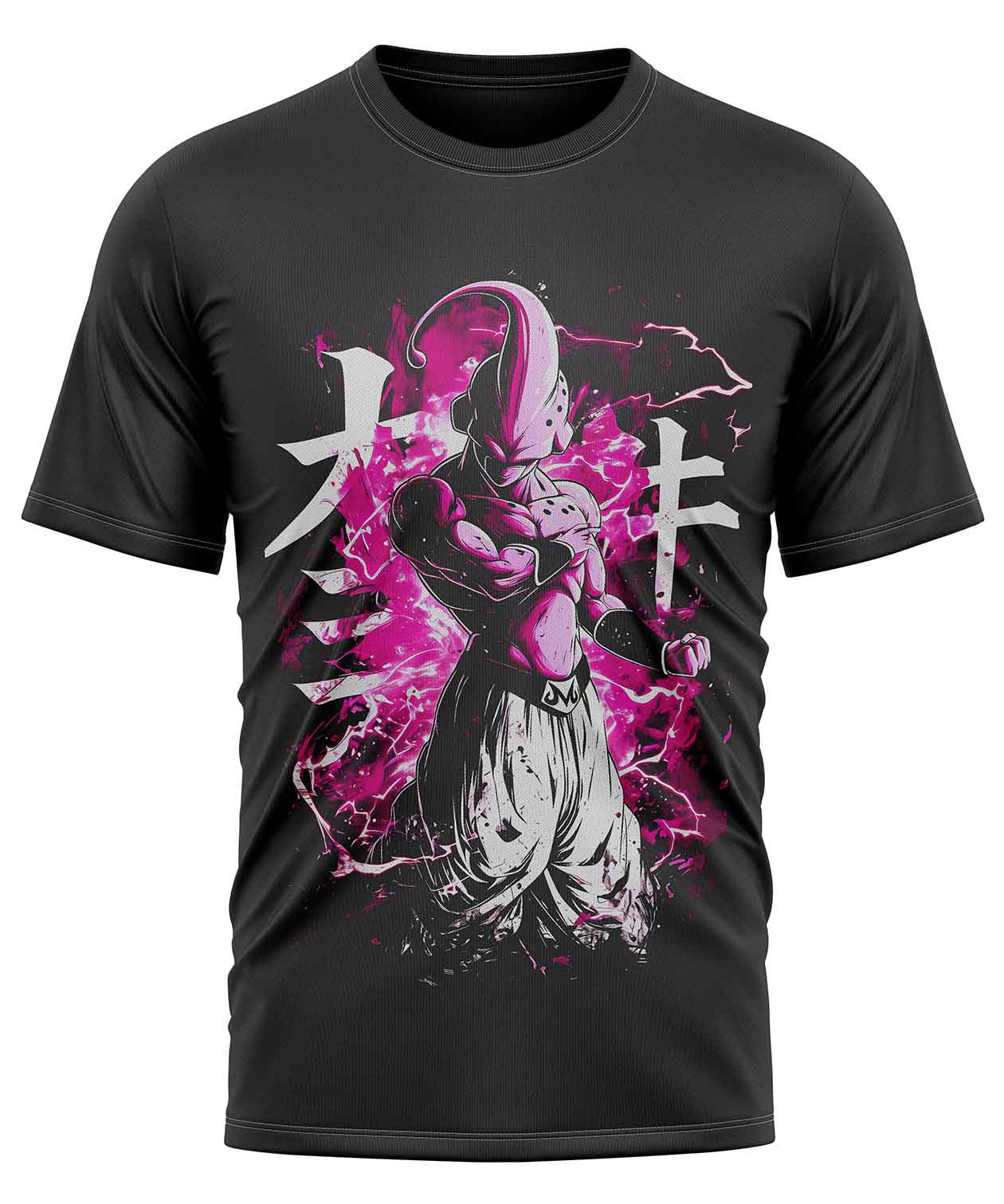 POLO MANGA CORTA UNISEX NEGRO ANIME CLUBDESIGN DRAGON BALL MAJIN BUU - 1