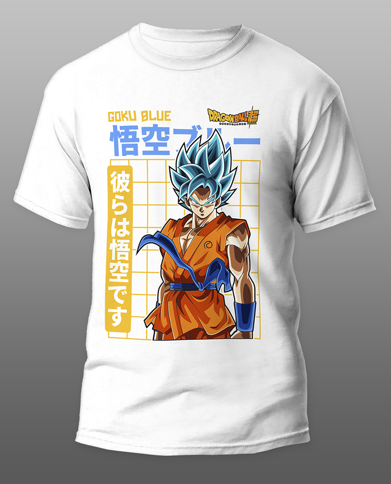 POLO MANGA CORTA UNISEX BLANCO ANIME CLUBDESIGN DRAGON BALL GOKU BLUE - 1