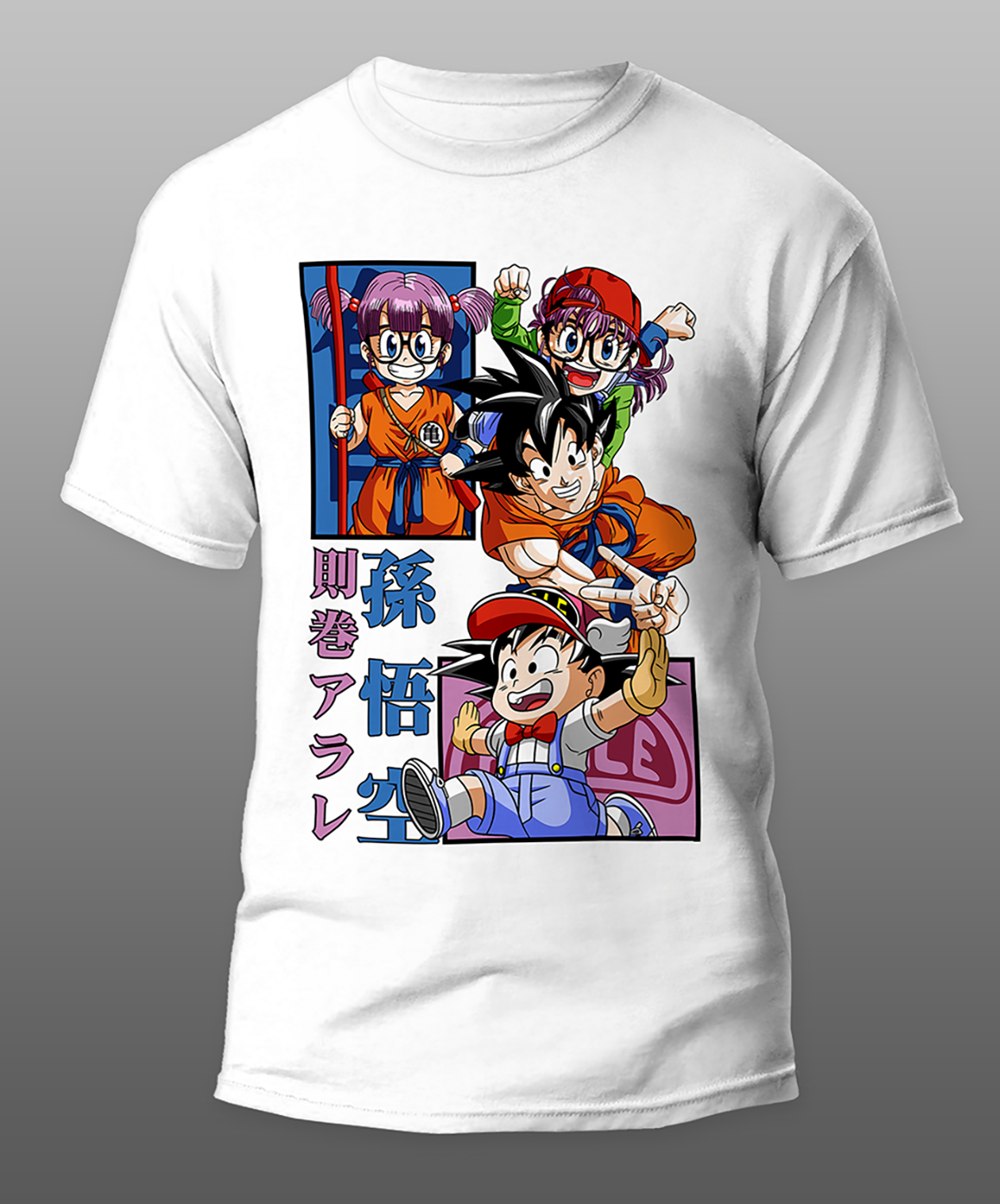POLO MANGA CORTA UNISEX BLANCO ANIME CLUBDESIGN DRAGON BALL GOKU GT - 1