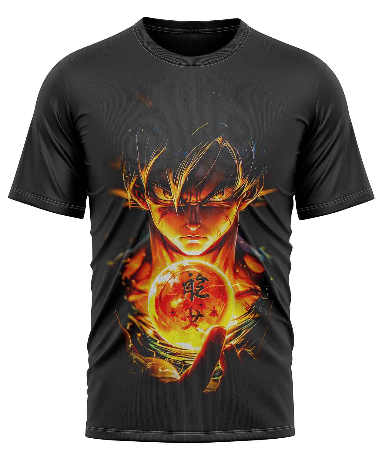 POLO MANGA CORTA UNISEX NEGRO ANIME CLUBDESIGN DRAGON BALL GOKU - 1