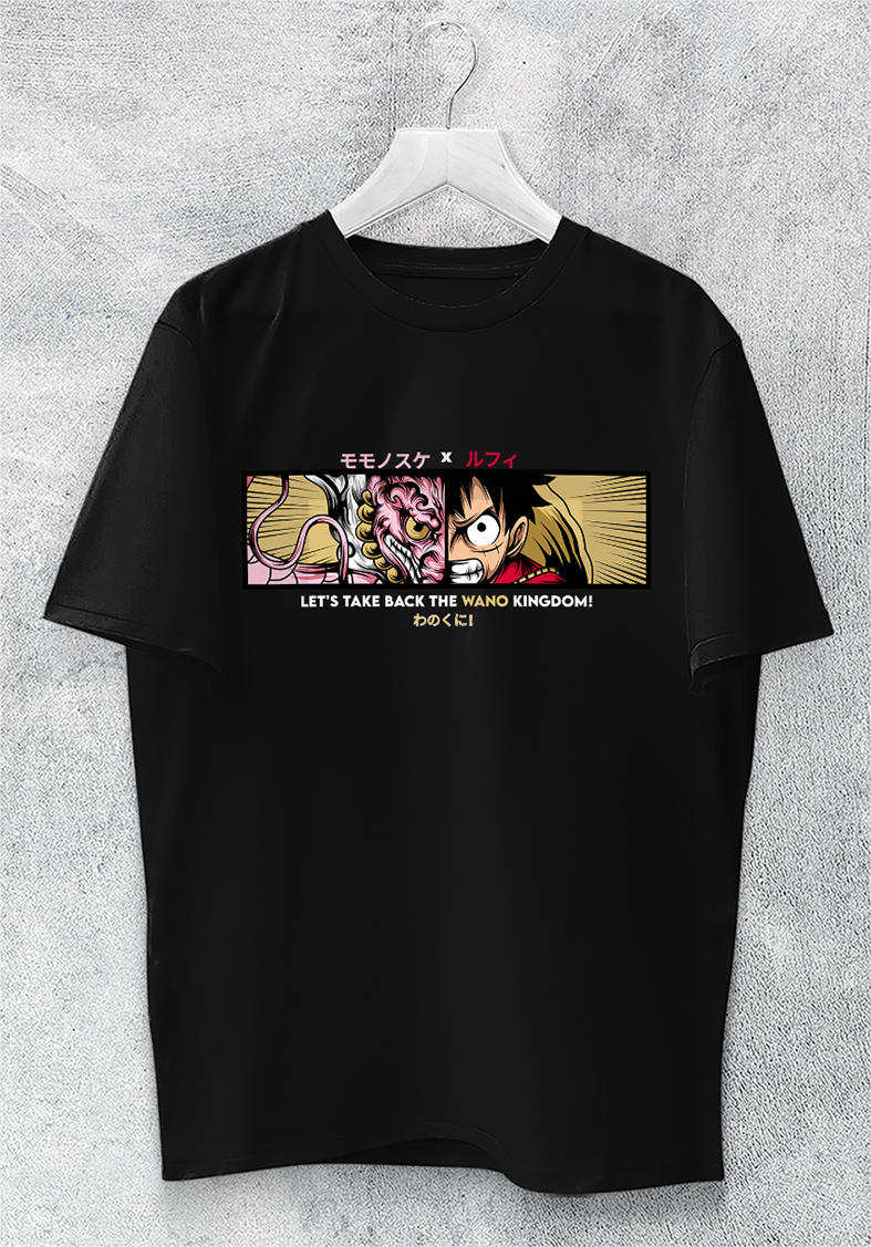 POLO MANGA CORTA UNISEX NEGRO ANIME CLUBDESIGN ONE PIECE MOMO LUFFY - 1