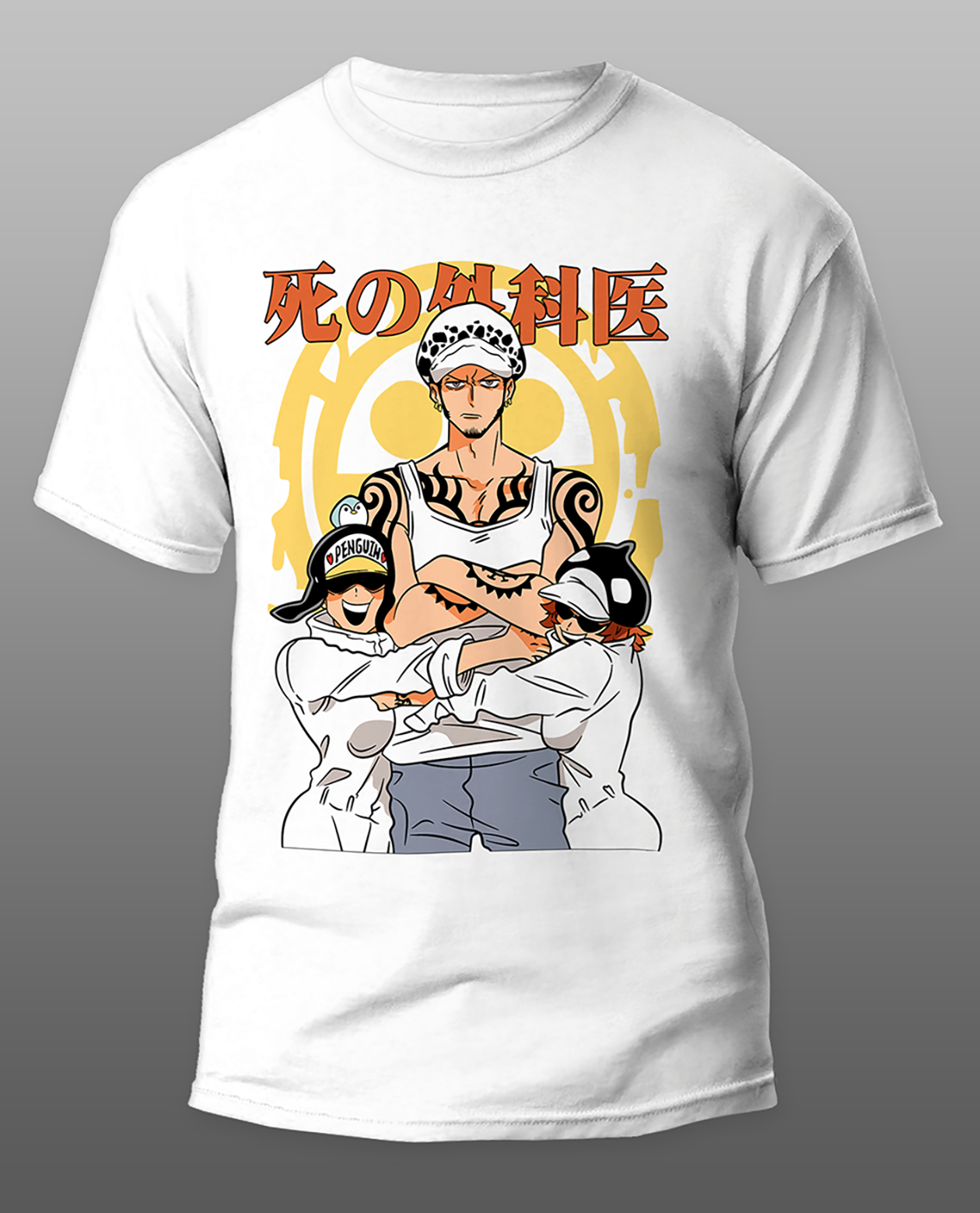 POLO MANGA CORTA UNISEX BLANCO ANIME CLUBDESIGN ONE PIECE TRAFALGAR - 1