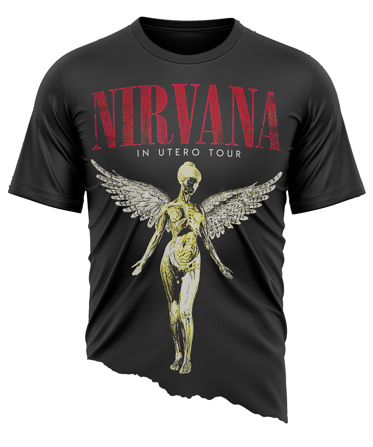 POLO MANGA CORTA UNISEX NEGRO CLUBDESING BANDA ROCK NIRVANA - 1