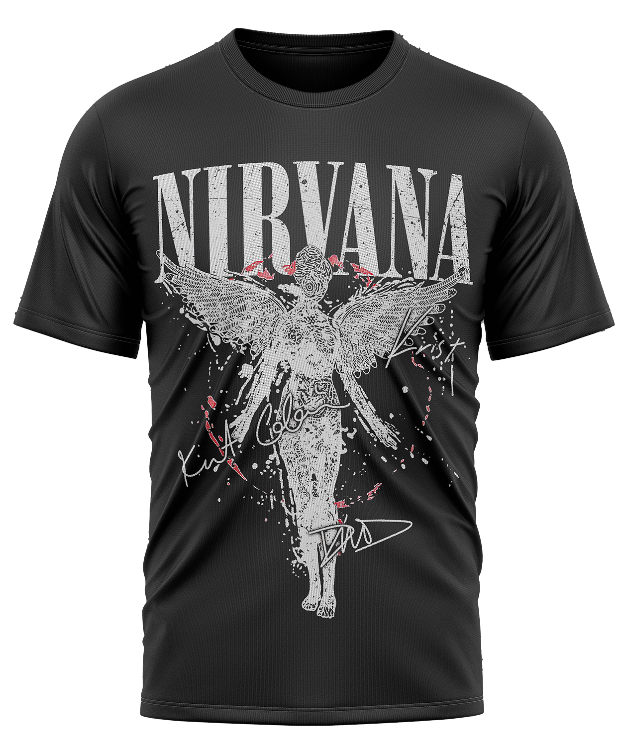 POLO MANGA CORTA UNISEX NEGRO CLUBDESING BANDA ROCK NIRVANA - 1