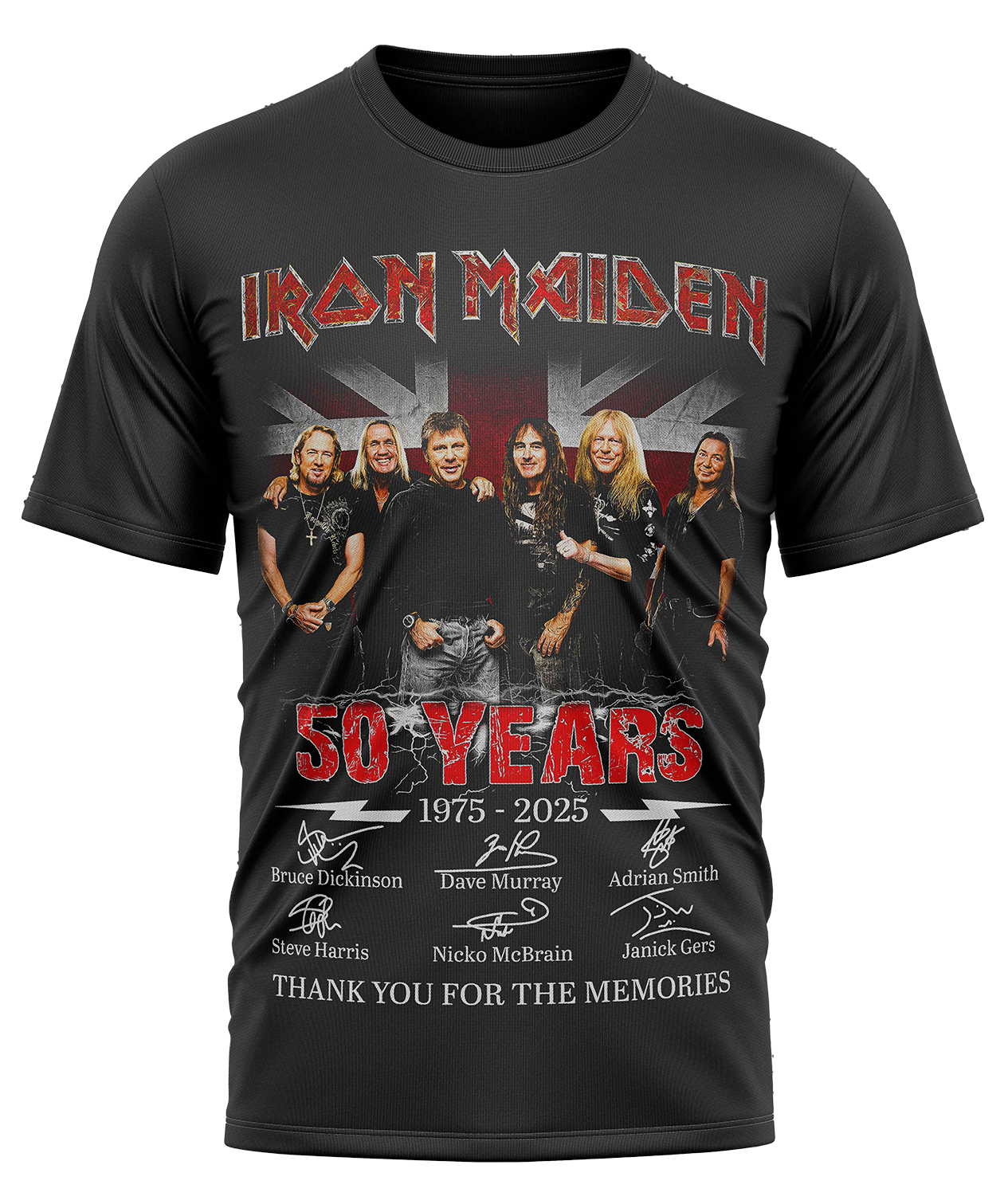 POLO MANGA CORTA HOMBRE NEGRO CLUBDESIGN IRON MAIDEN 50 YEARS - 1