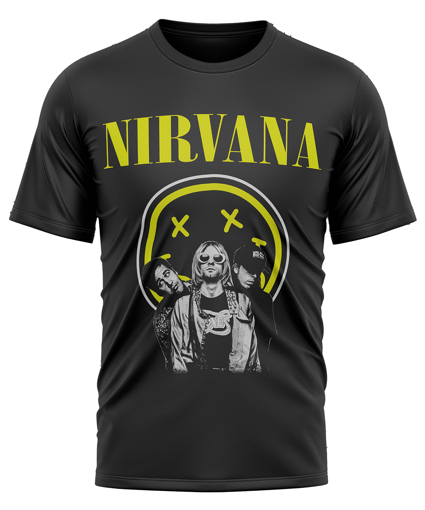 POLO MANGA CORTA UNISEX NEGRO CLUBDESING BANDA ROCK NIRVANA - 1