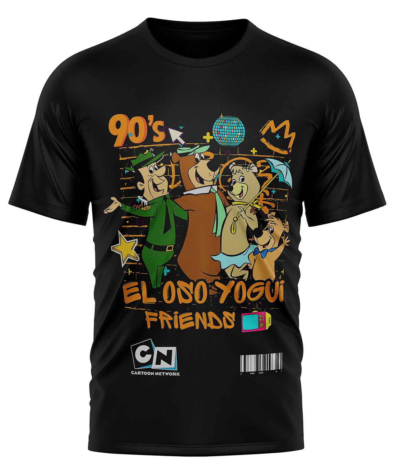 POLO MANGA CORTA UNISEX NEGRO CLASICO CLUBDESIGN ANIMADO RETRO 12 - 1