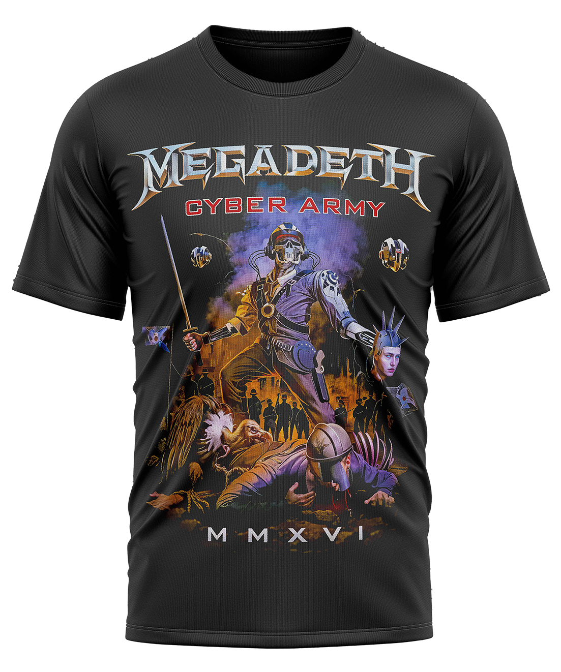 POLO MANGA CORTA HOMBRE NEGRO CLUBDESIGN MEGADETH - 1