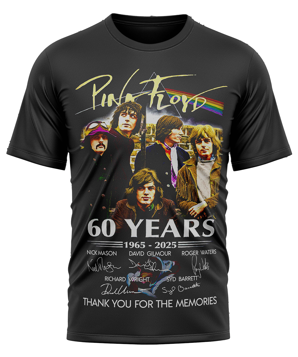 POLO MANGA CORTA HOMBRE NEGRO CLUBDESIGN PINK FLOYD 60 YEARS - 1