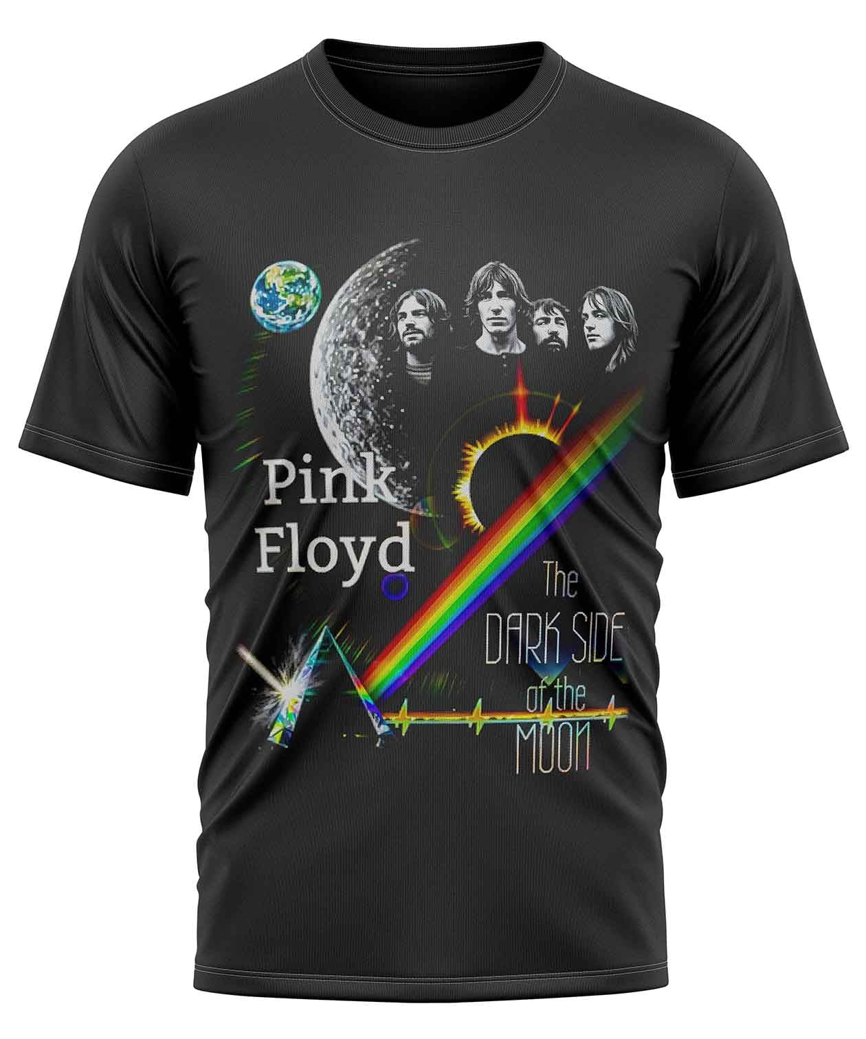 POLO MANGA CORTA HOMBRE NEGRO CLUBDESIGN PINK FLOYD - 1