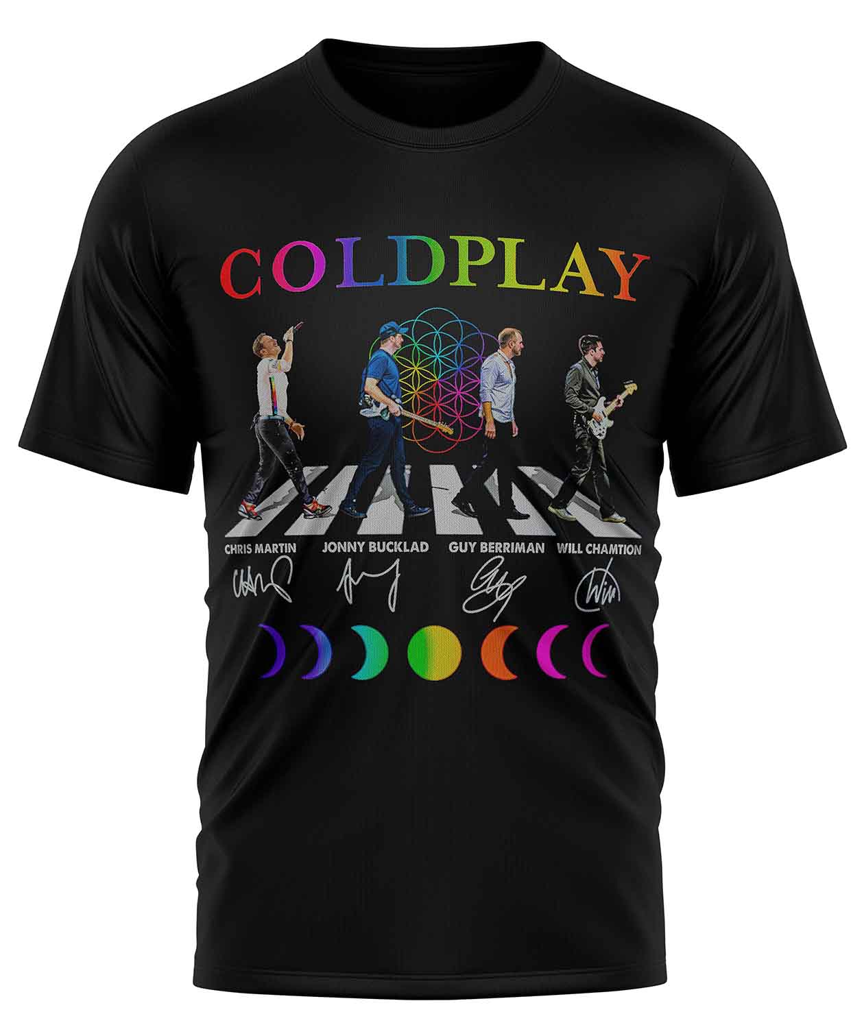 POLO MANGA CORTA UNISEX NEGRO BANDA ROCK COLDPLAY - 1