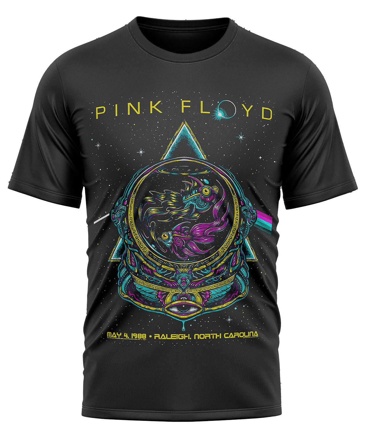 POLO MANGA CORTA HOMBRE NEGRO CLUBDESIGN PINK FLOYD - 1