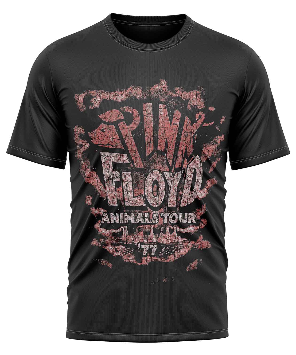 POLO MANGA CORTA HOMBRE NEGRO PINK FLOYD - 1