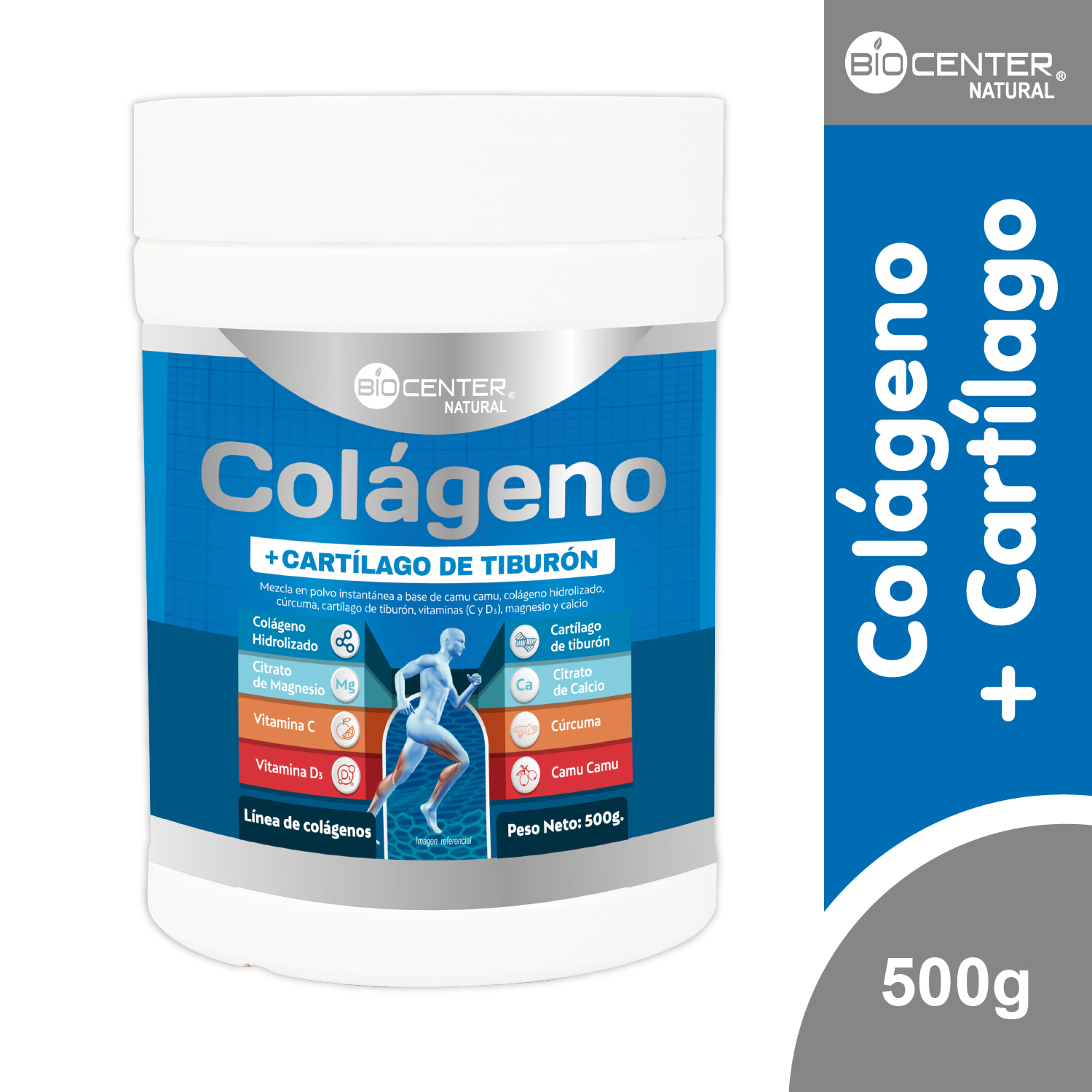 COLÁGENO + CARTÍLAGO DE TIBURÓN X 500 G - BIOCENTER NATURAL - 1
