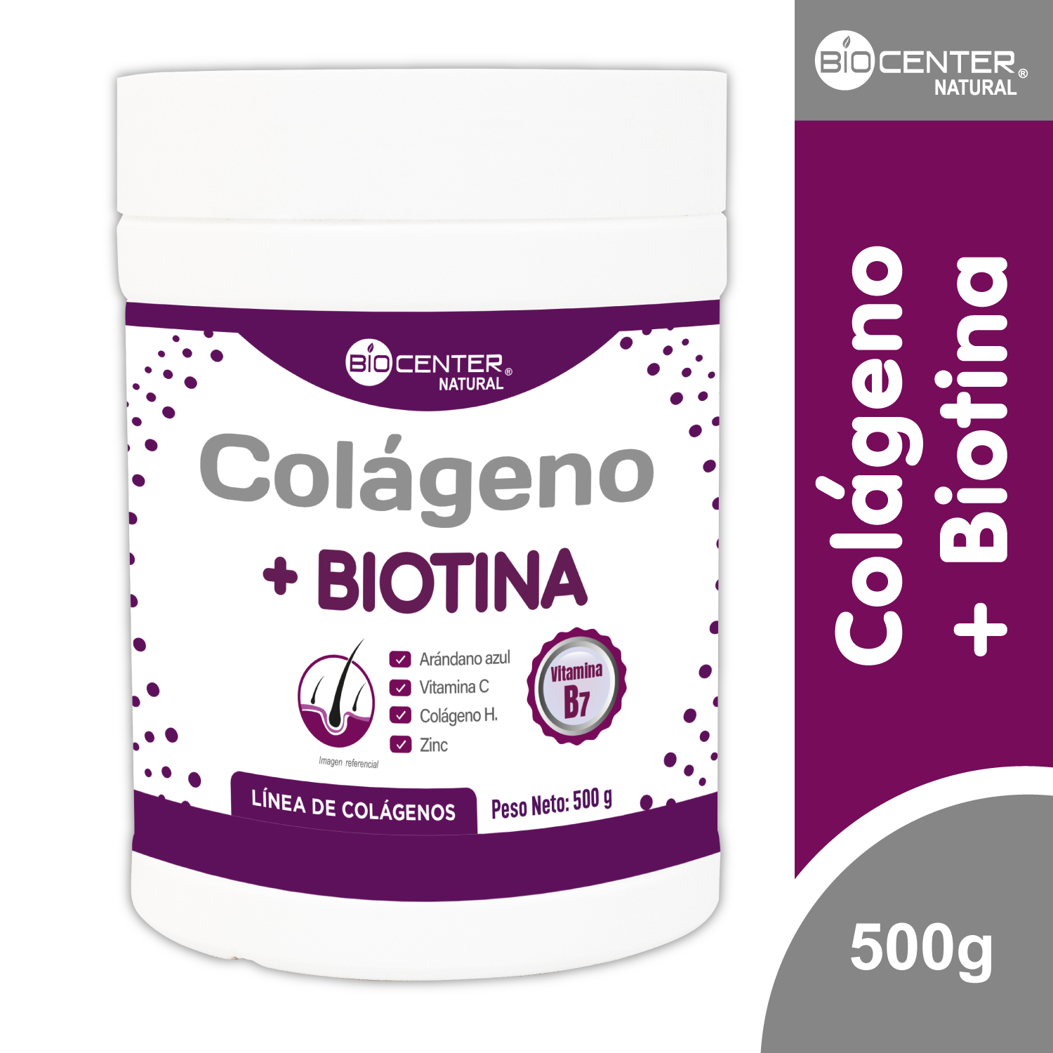 COLÁGENO + BIOTINA X 500 G - BIOCENTER NATURAL - 1