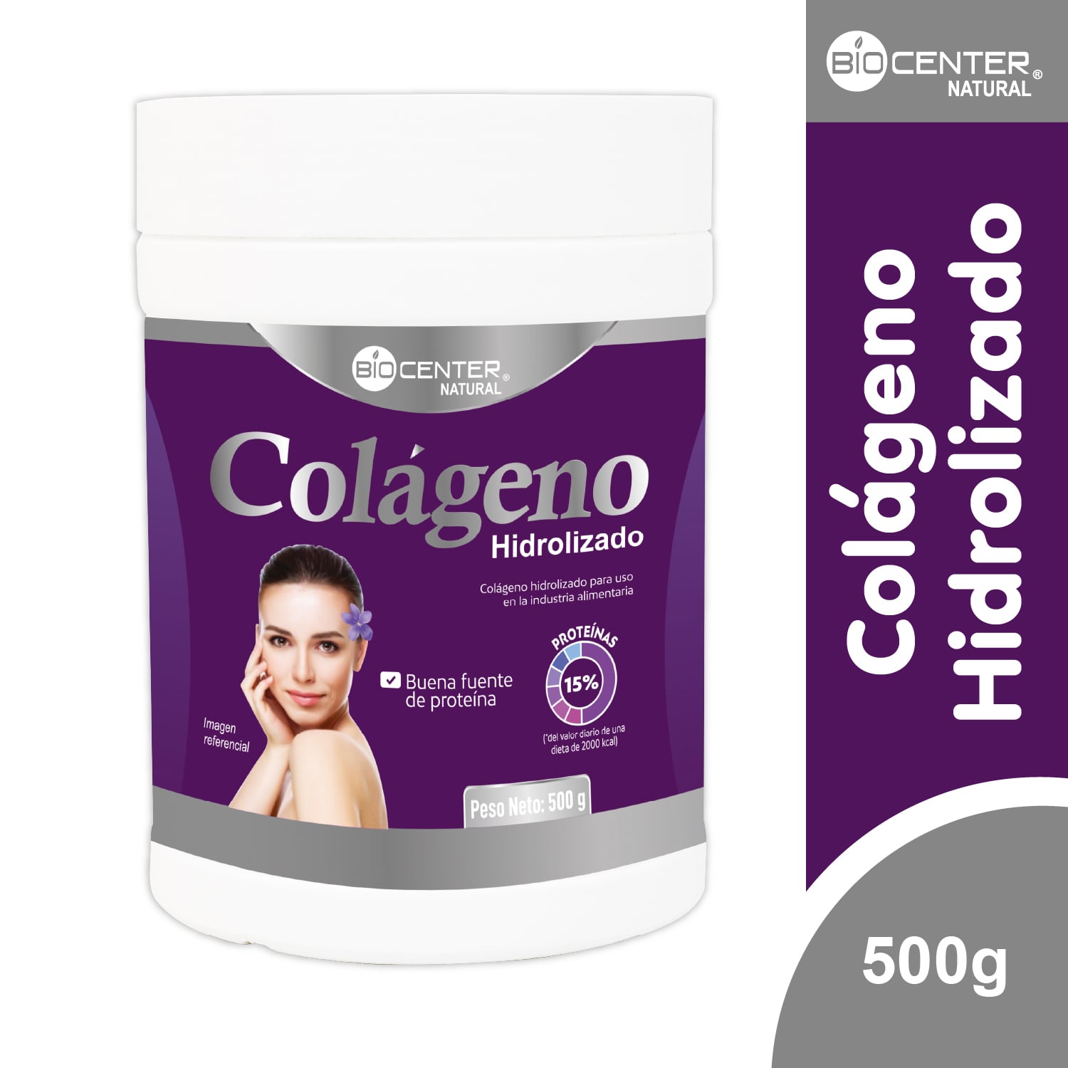 COLÁGENO HIDROLIZADO PURO X 500 G - BIOCENTER NATURAL - 1