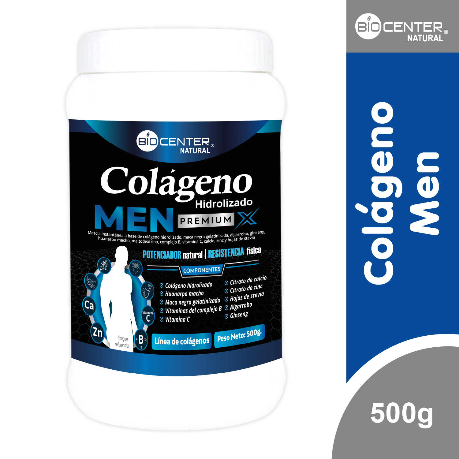 COLÁGENO MEN X 500G - BIOCENTER NATURAL - 1