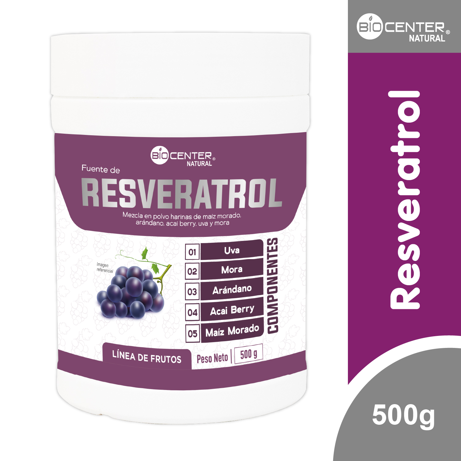 RESVERATROL X 500 G - BIOCENTER NATURAL - 1