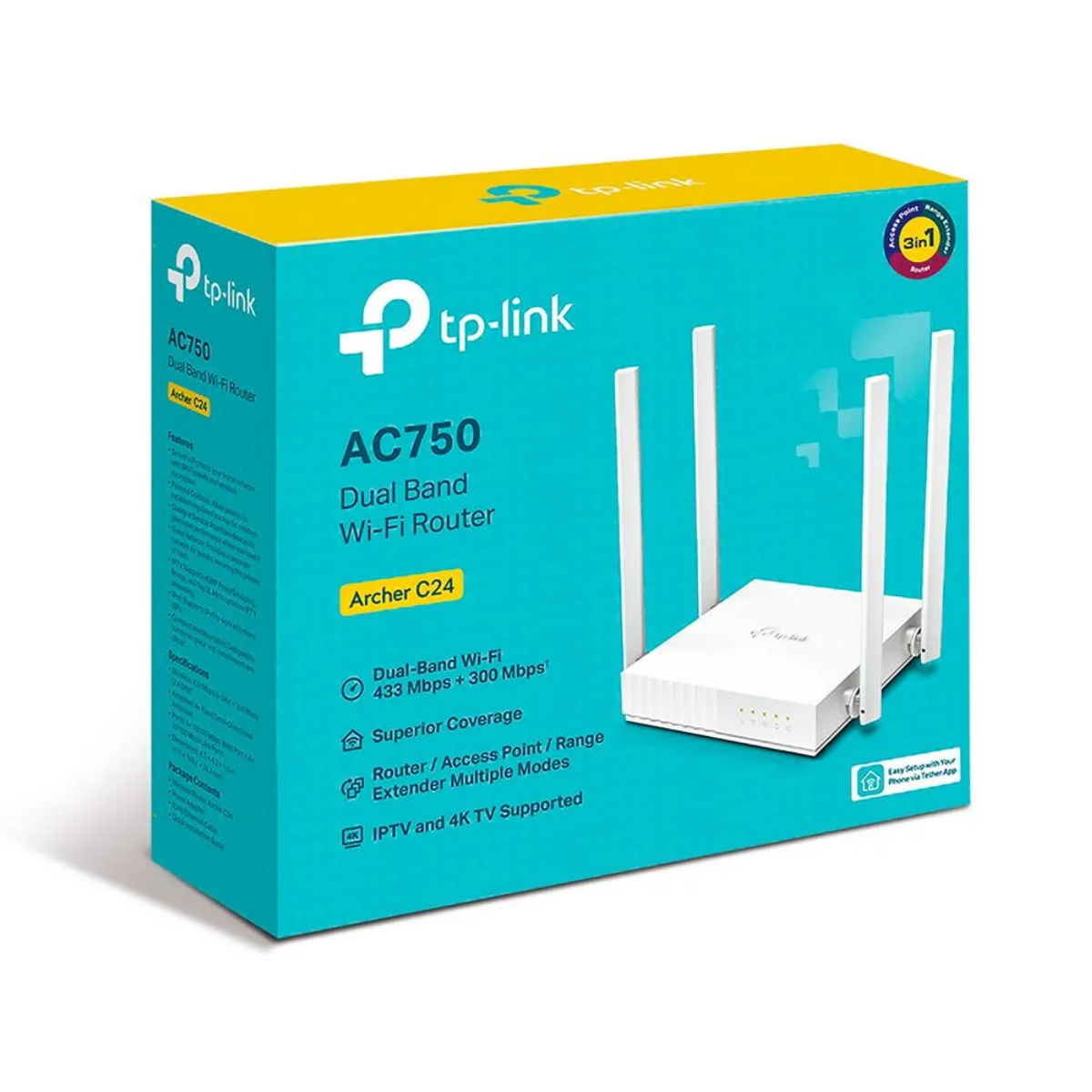 TP-LINK - ROUTER ARCHER C24 WIRELESS DOBLE BANDA AC750 - 3