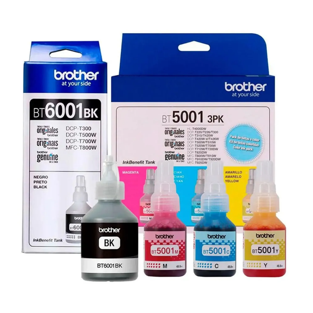 PACK DE 4 TINTAS BROTHER BT5001 BT6001 - 1