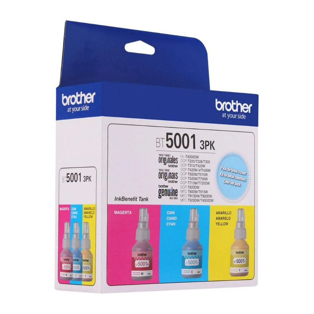 PACK 3 TINTAS BROTHER BT5001 3PK TANK COLOR - 2