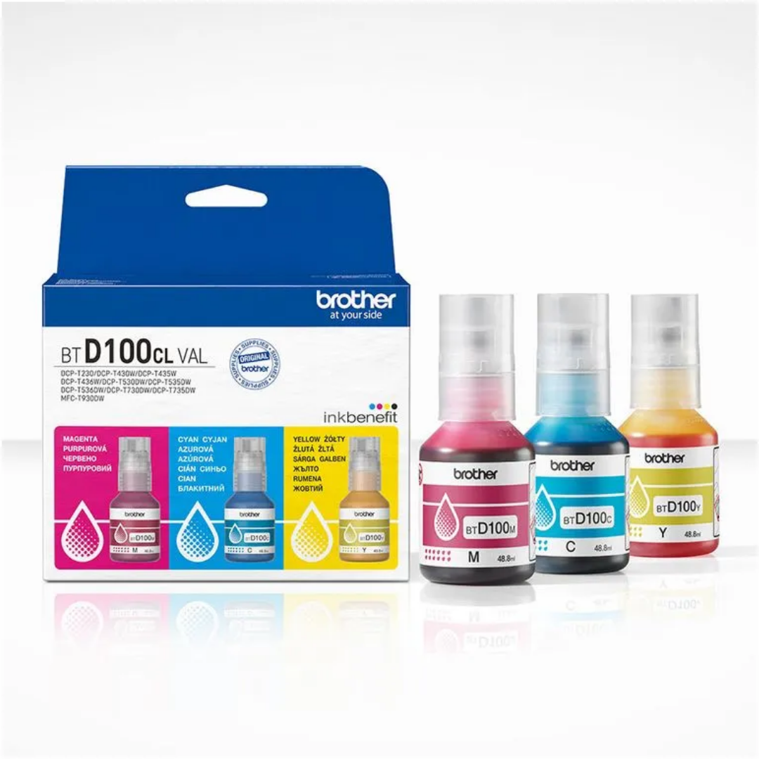 PACK 3 TINTAS BROTHER BTD100CL3PK COLOR - 1