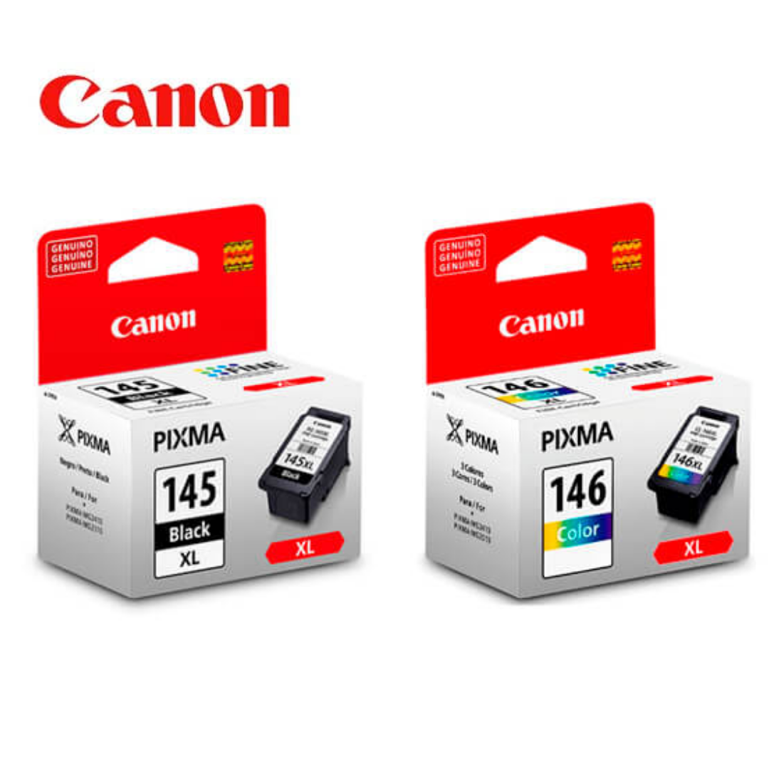 CARTUCHOS DE TINTA CANON 145XL - 146XL NEGRO Y COLOR - 2