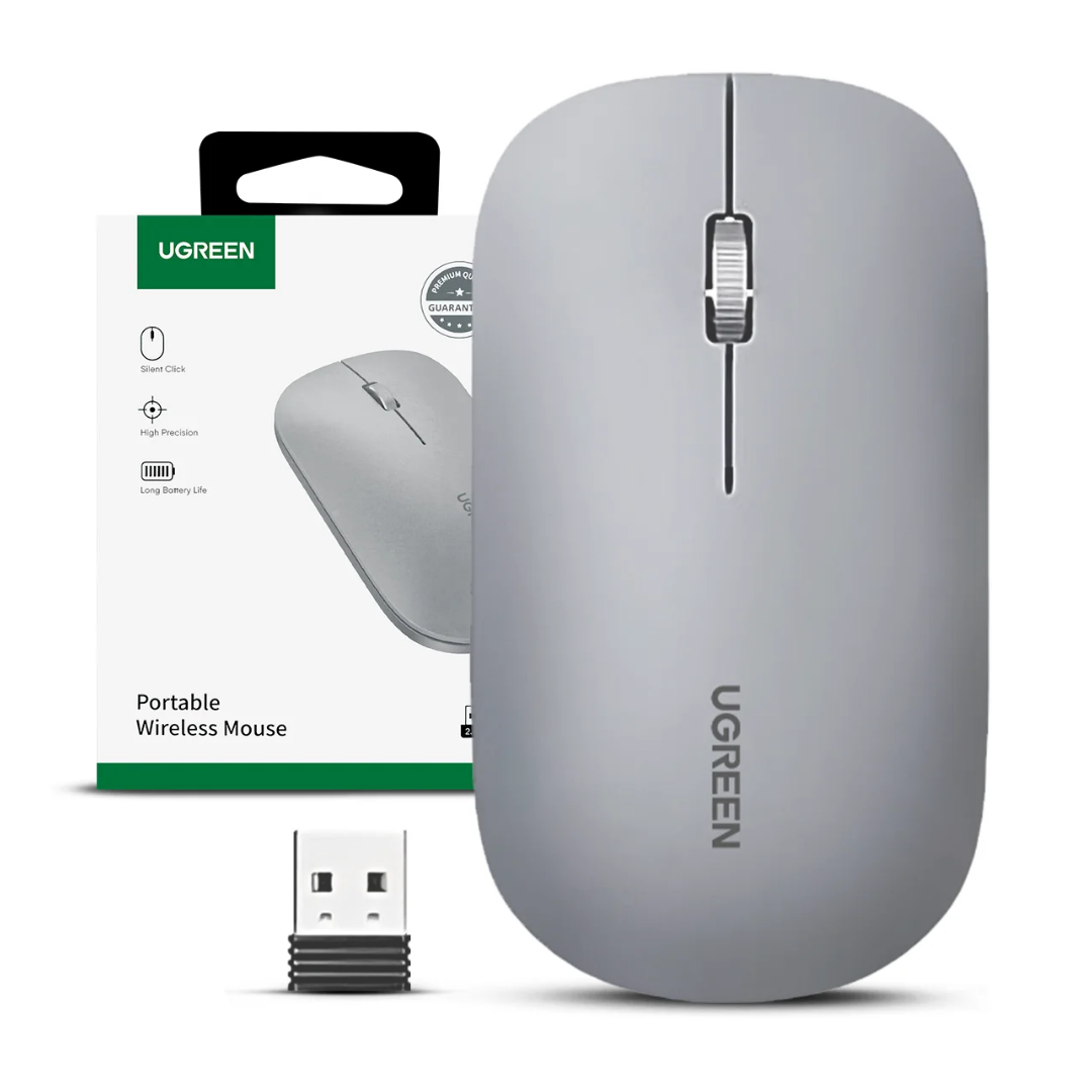 MOUSE INALÁMBRICO MU001 – 4000 DPI (GRIS CLARO) - 1