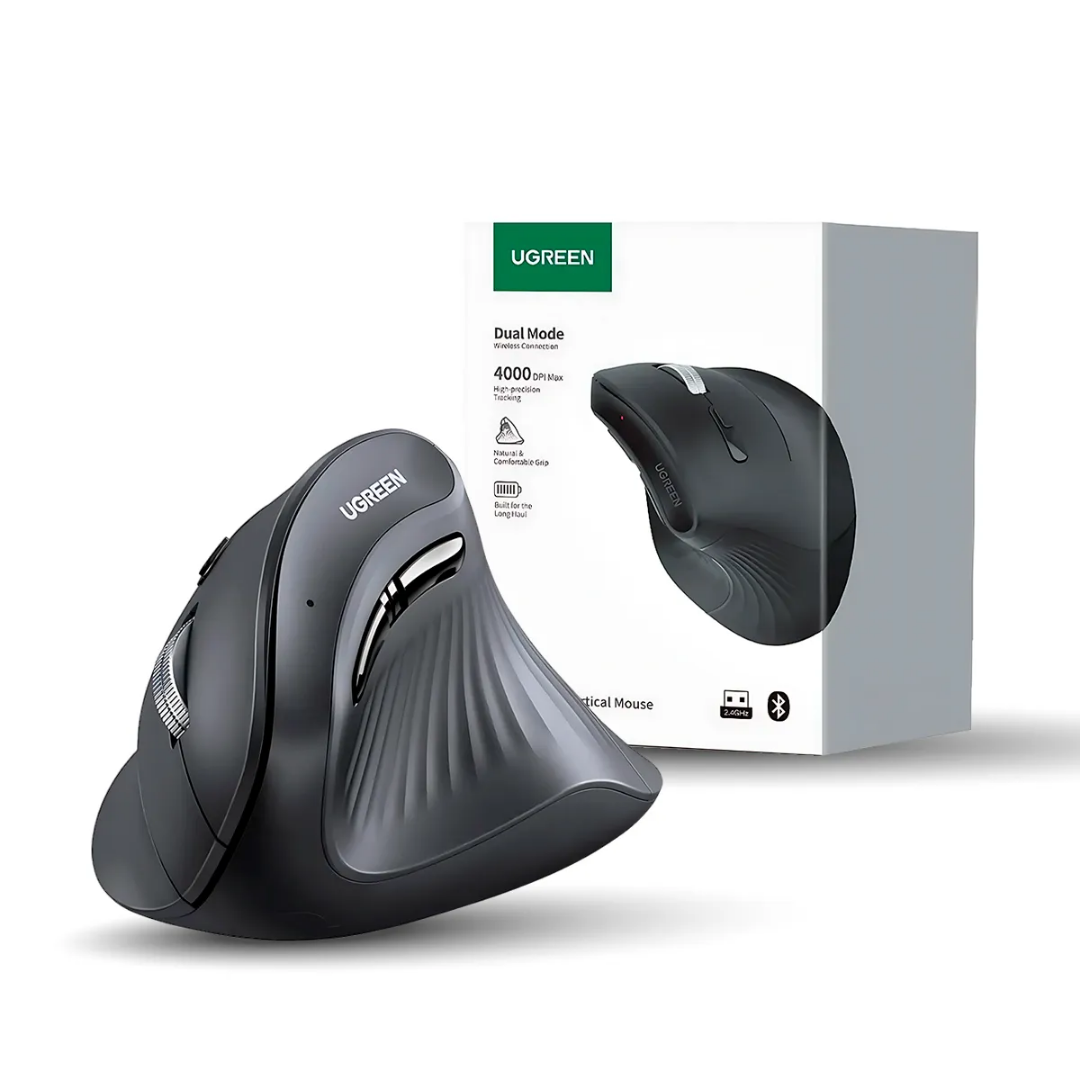 MOUSE ERGONÓMICO UGREEN MU008 – WIRELESS VERTICAL - 1