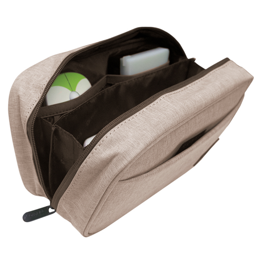 CARTUCHERA / ESTUCHE / ORGANIZADOR / PORTACABLES TEROS – TE-ACS9015 (BEIGE) - 2