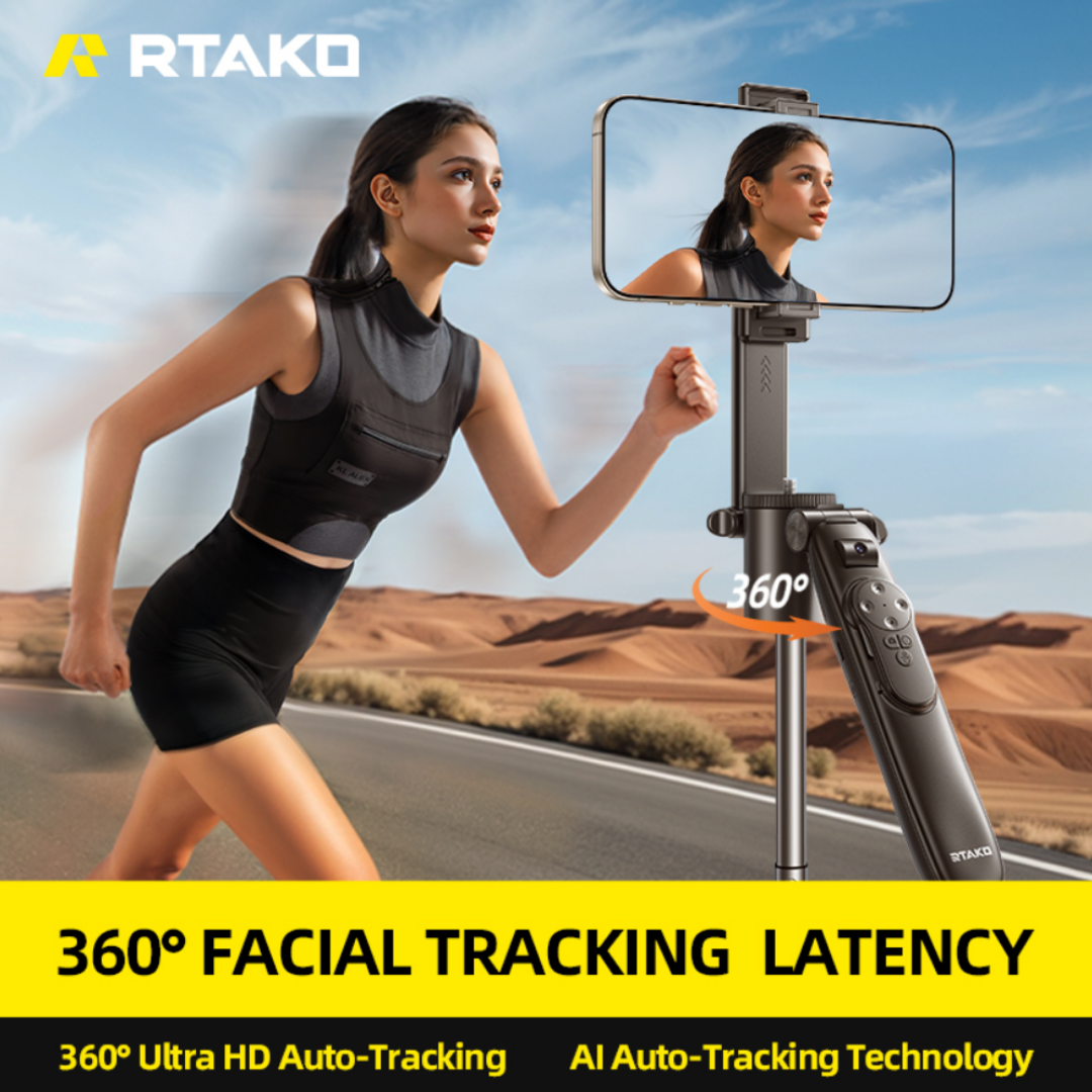 TRIPODE SELFIE STICK CON SEGUIMIENTO FACIAL INTELIGENTE 360° RTAKO - 4