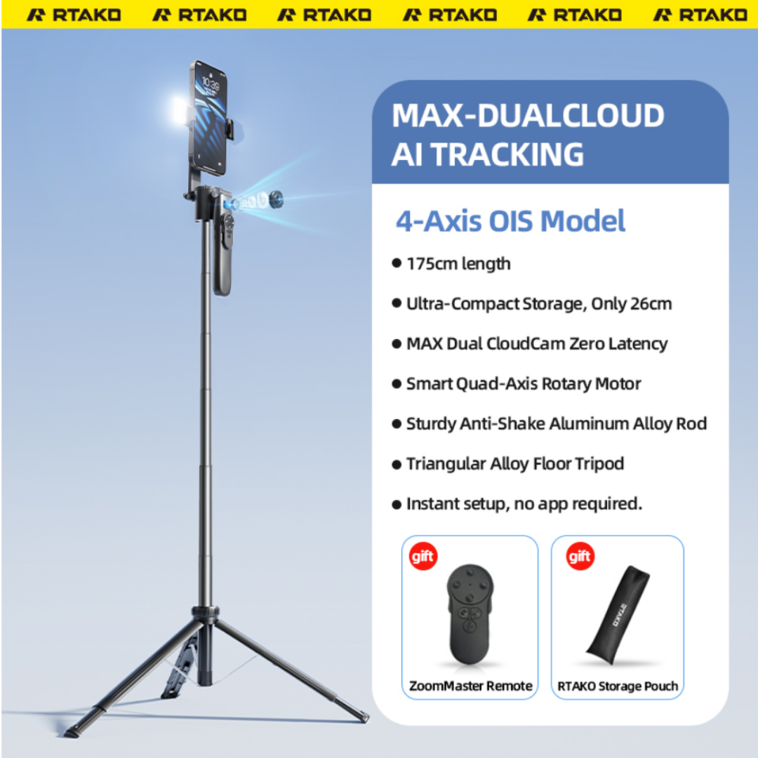 TRIPODE SELFIE STICK CON SEGUIMIENTO FACIAL INTELIGENTE 360° RTAKO - 5