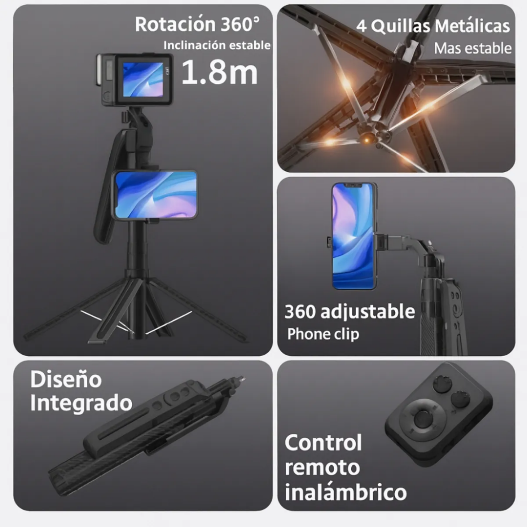 TRÍPODE 360° CON SENSOR DE MOVIMIENTO 1.9 METROS - 4