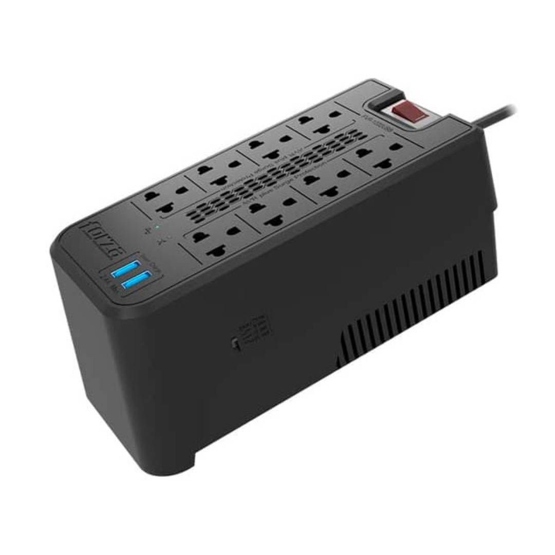 ESTABILIZADOR FORZA FVR-1222 USB-2 1200VA 600W 220V 8 TOMAS - 1