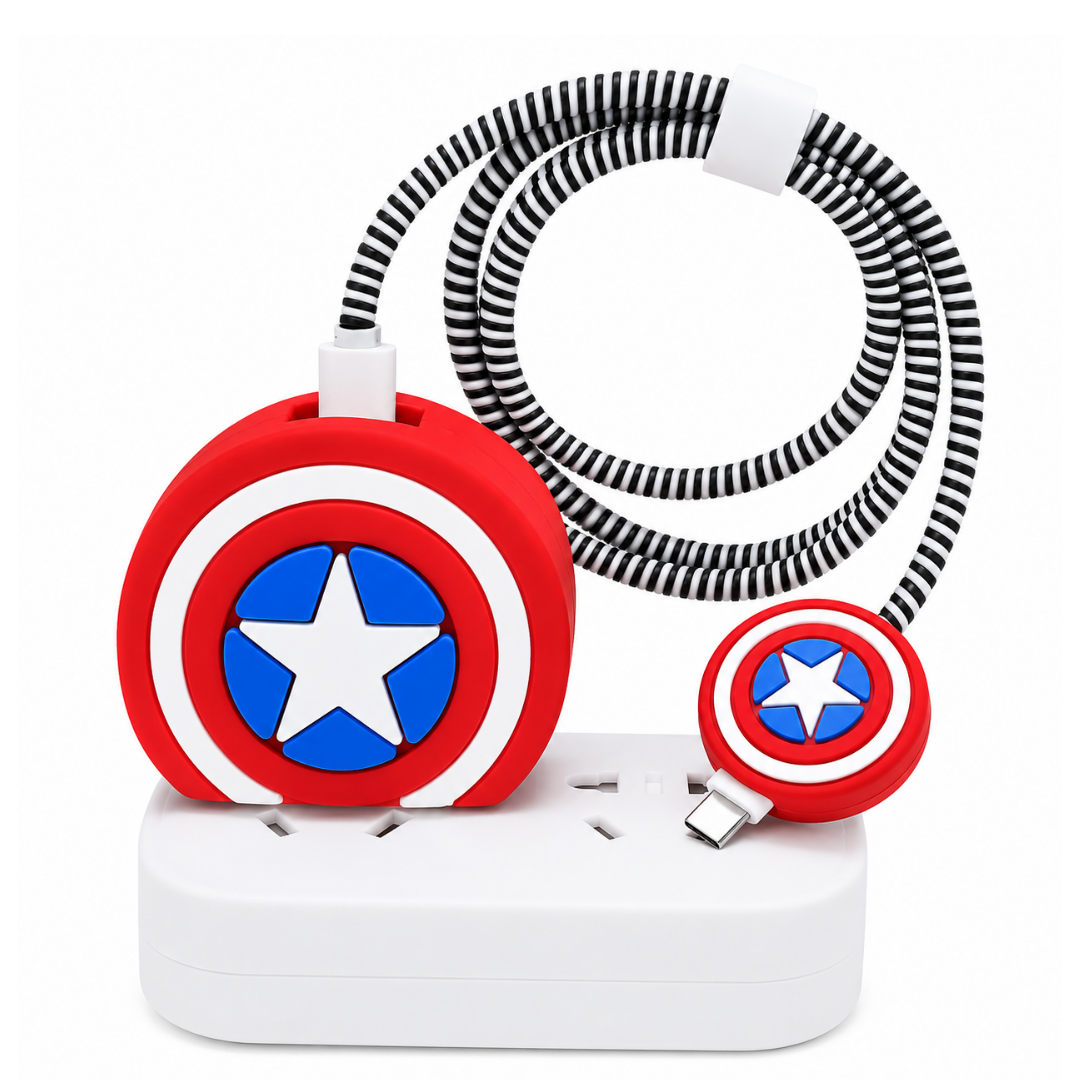 CASE PROTECTOR CAPITAN AMERICA PARA CARGADOR IPHONE - 1