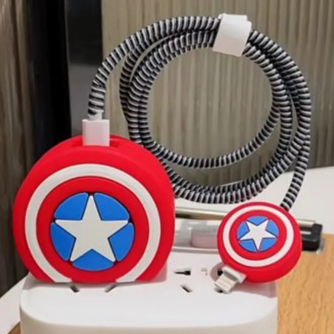 CASE PROTECTOR CAPITAN AMERICA PARA CARGADOR IPHONE - 2