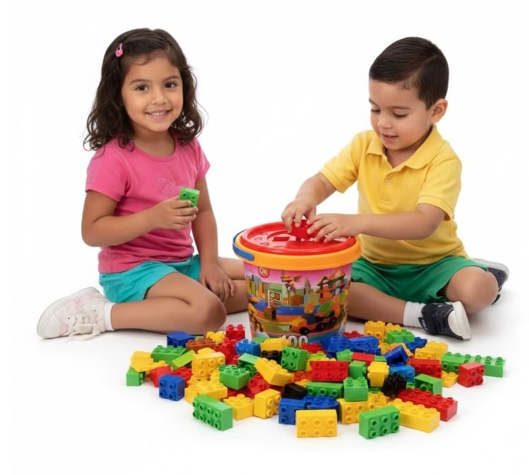 BALDE DIDÁCTICO BLOQUES DE CONSTRUCCIÓN PARA NIÑOS - 100PZS - 2