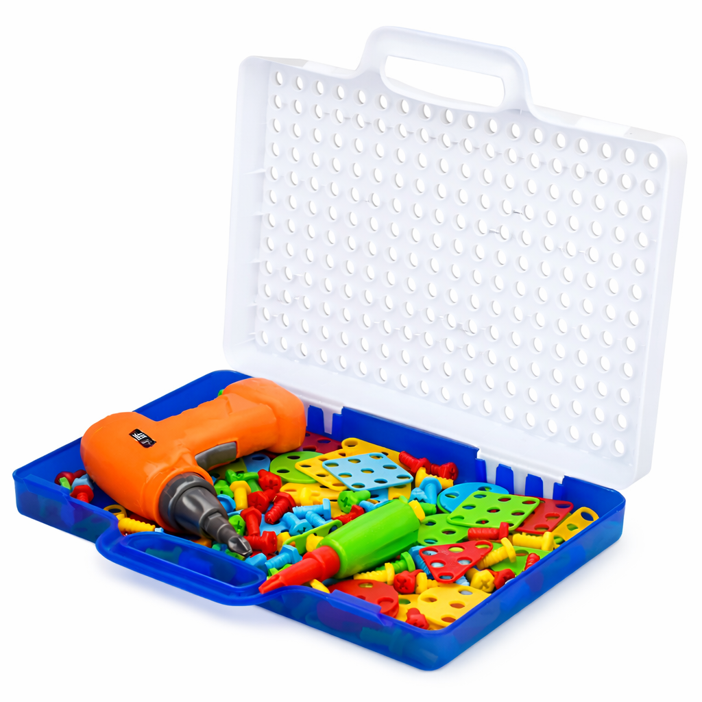 Juego Didáctico Infantil con Taladro y Mosaicos 262 Pzs - 2