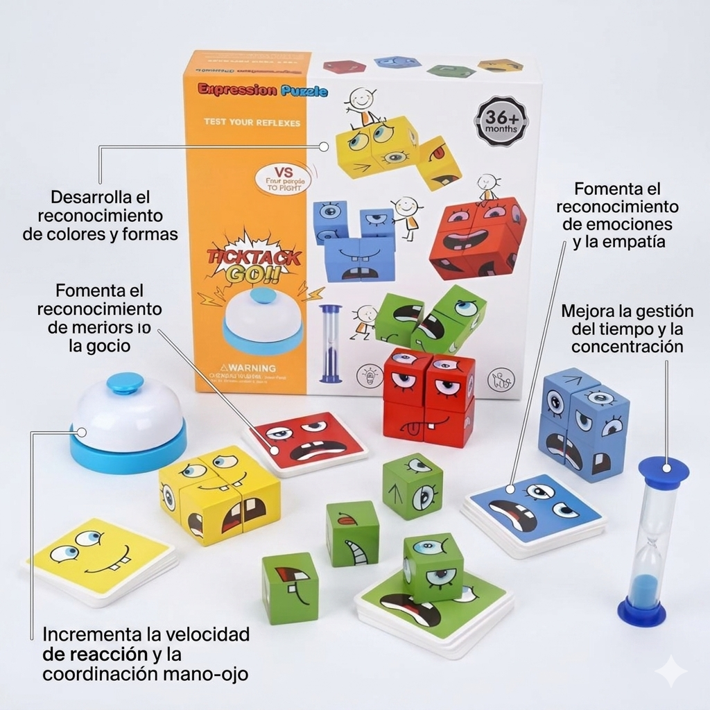 JUEGO DIDÁCTICO ROMPECABEZAS CUBOS EMOCIONES NIÑOS - 4