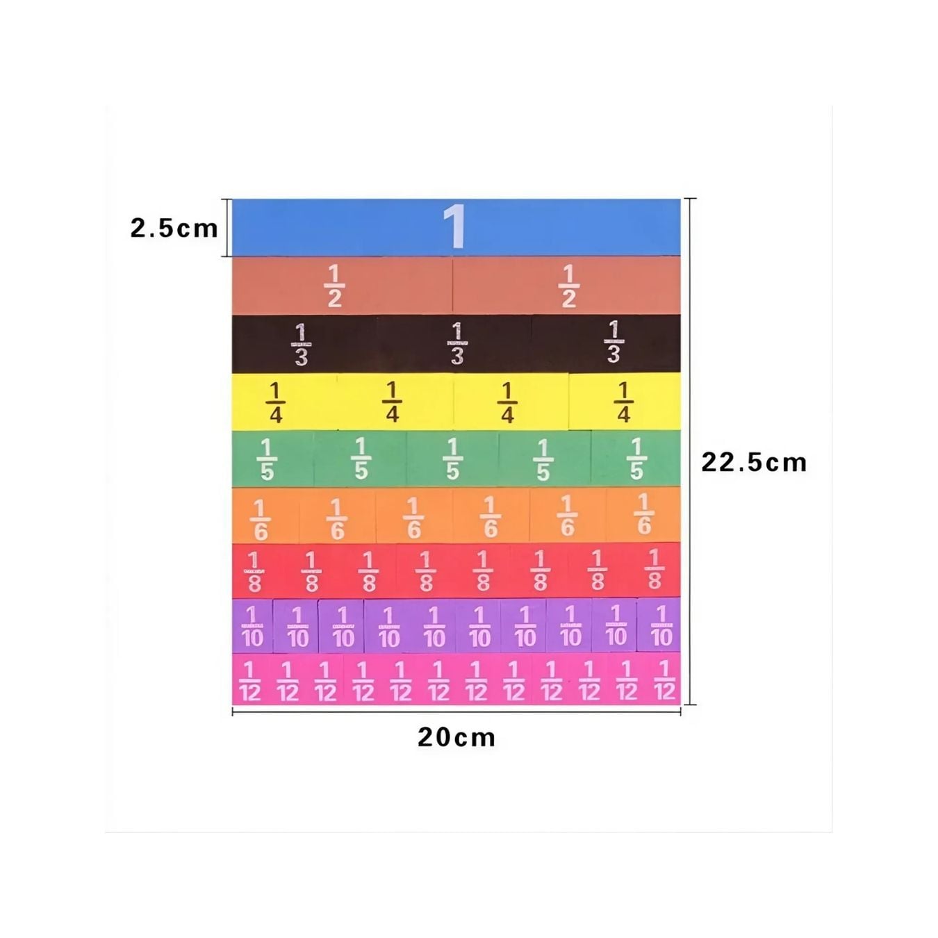 TABLERO DIDÁCTICO FRACCIONES DE MADERA CON PIZARRA PARA NIÑOS - 3