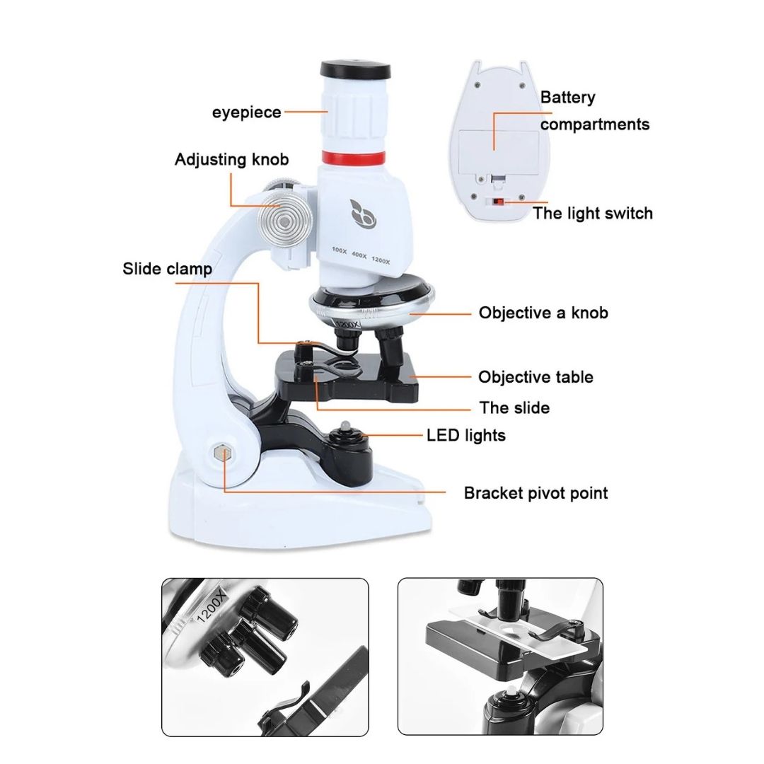 SET DIDÁCTICO MICROSCOPIO Y LABORATORIO CIENTÍFICO DE EXPERIMENTOS PARA NIÑOS - 5